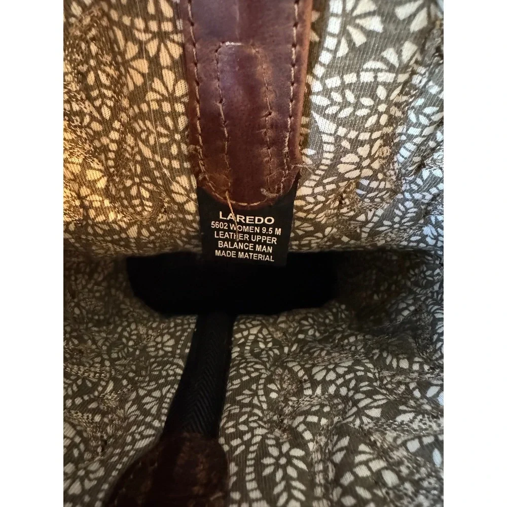 Laredo 5602 Womens Brown Leather Square Toe Western Cowboy Boots Size 9.5 M